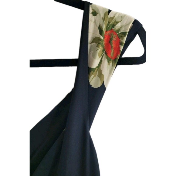 Vince Gardenia Floral Pleated Midi Dress Blue Twist Front NWT Size 10 - Picture 6 of 12